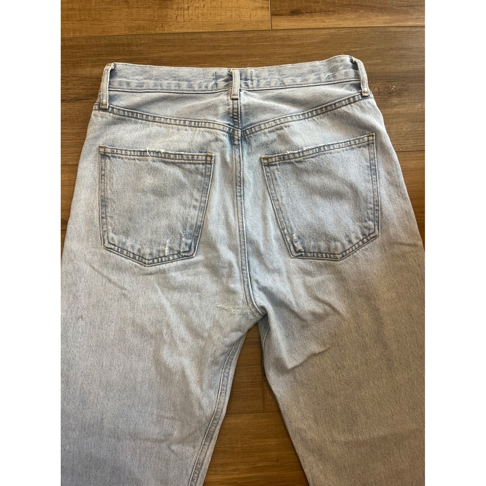 AGOLDE 90's Pinch Waist High Rise Straight Leg Jeans Light Wash Patched 27 - Picture 9 of 10